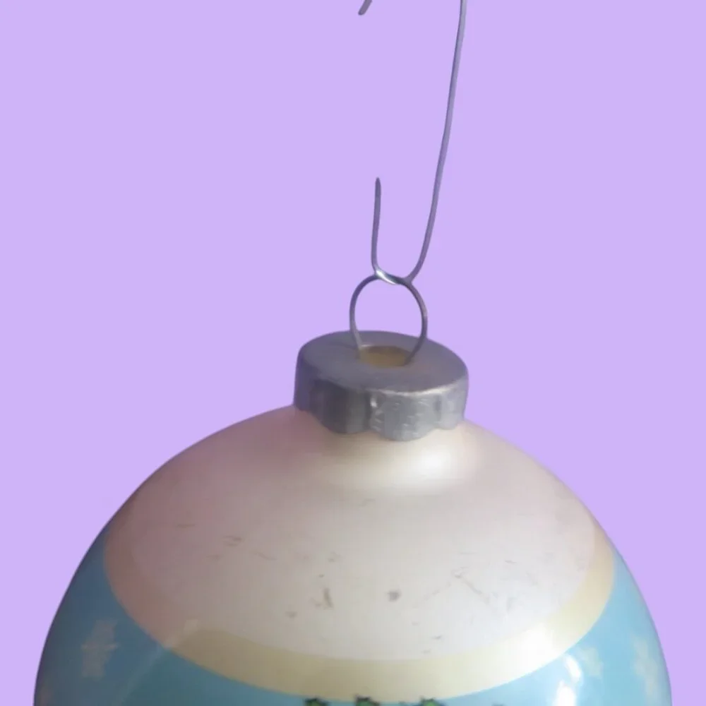 Disney vintage mickey mouse 1988 Christmas ornament twas the night in blue cream